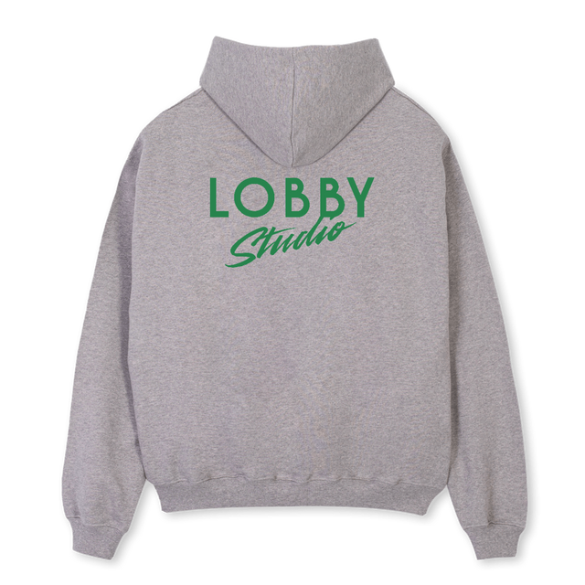 LOBBYSTUDIO Grey Marl Oversized Hoodie.