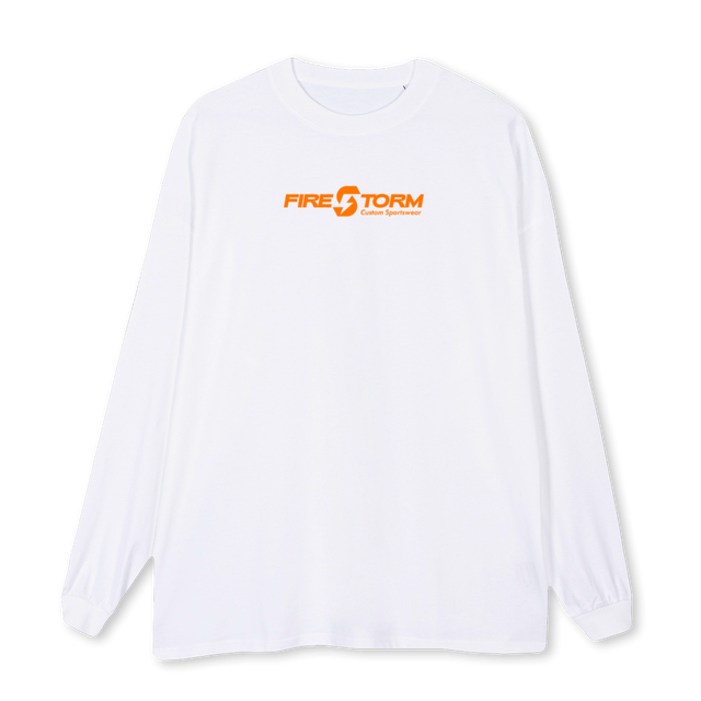 FIRESTORM LSLEEVE White Oversized LS Tee.