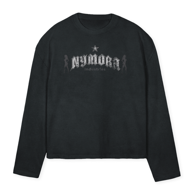 AAAAOBLSVB Vintage Black Oversized Boxy LS Tee.