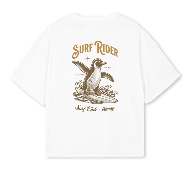 WH SURFRIDER OBOXTEE White Oversized Boxy Tee.
