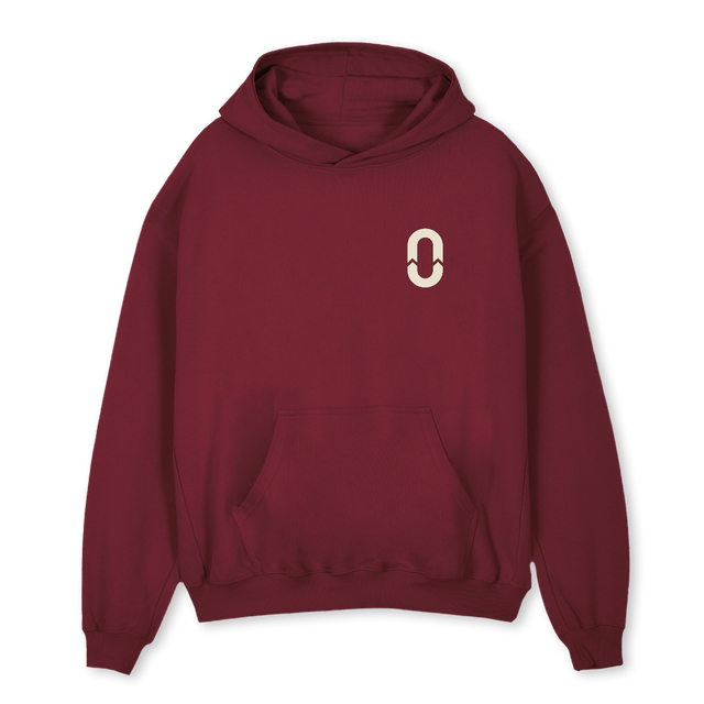 EVOLVE COLLECTIVE HOODIE Burgundy Oversized Hoodie.