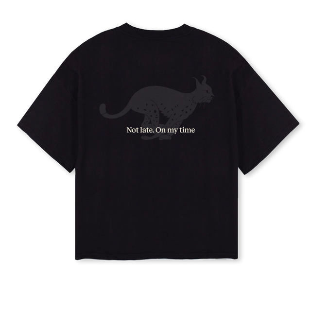 ANDROMEDA Black Oversized Boxy Tee.