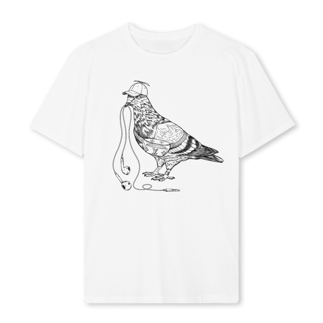 PIGEON White Regular Tee.