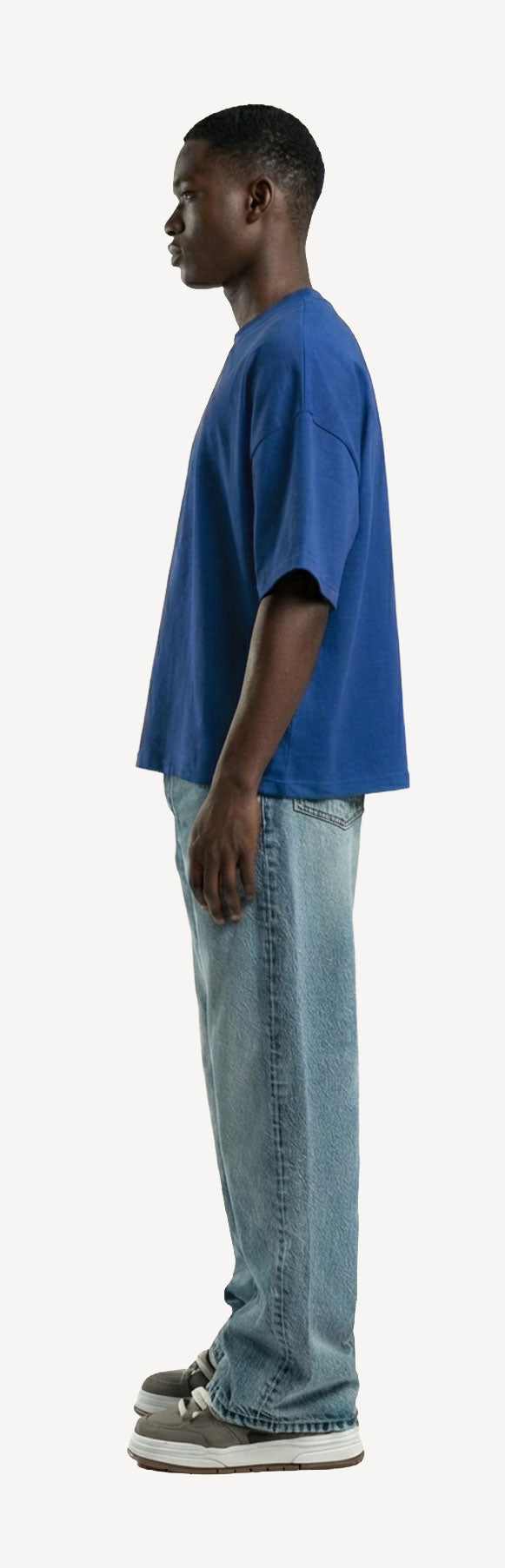 Cobalt Blue Oversized Boxy Tee. – WATC STUDIO