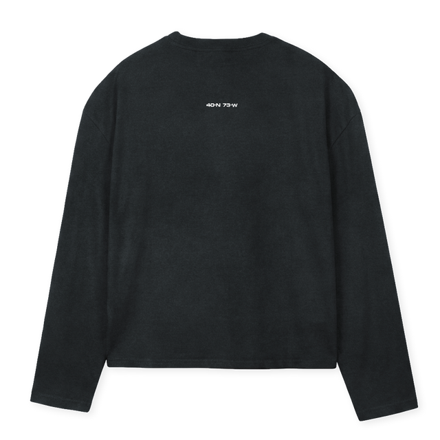 USA Vintage Black Oversized Boxy LS Tee.