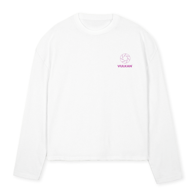 ICONLSWHITE White Oversized Boxy LS Tee.