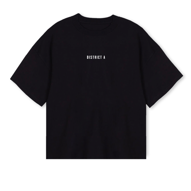 DATEE Black Oversized Boxy Tee.