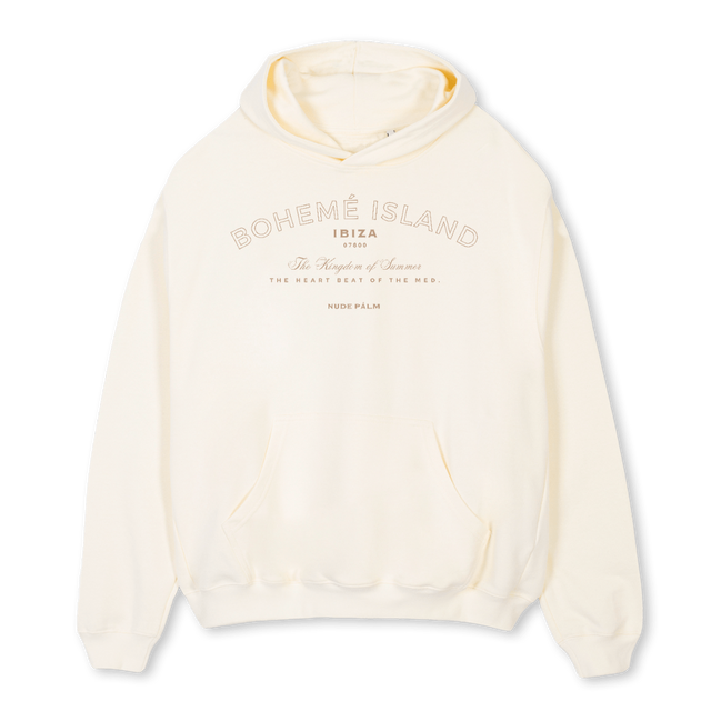 CROCHETLACEIBZ Cream Oversized Hoodie.