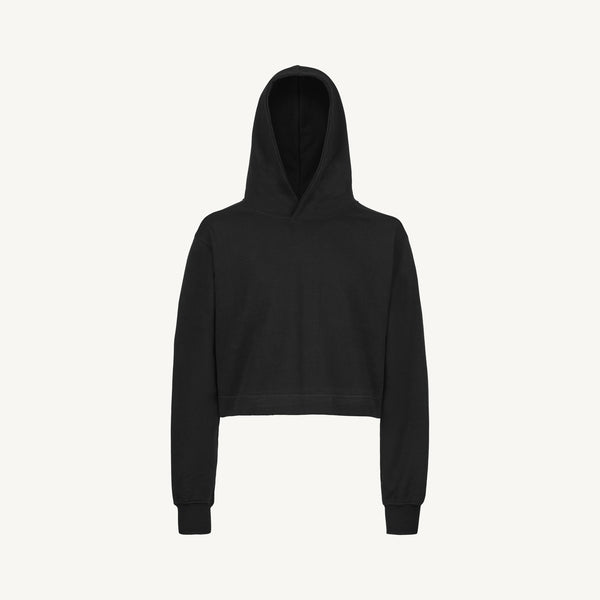 plain black crop top hoodie