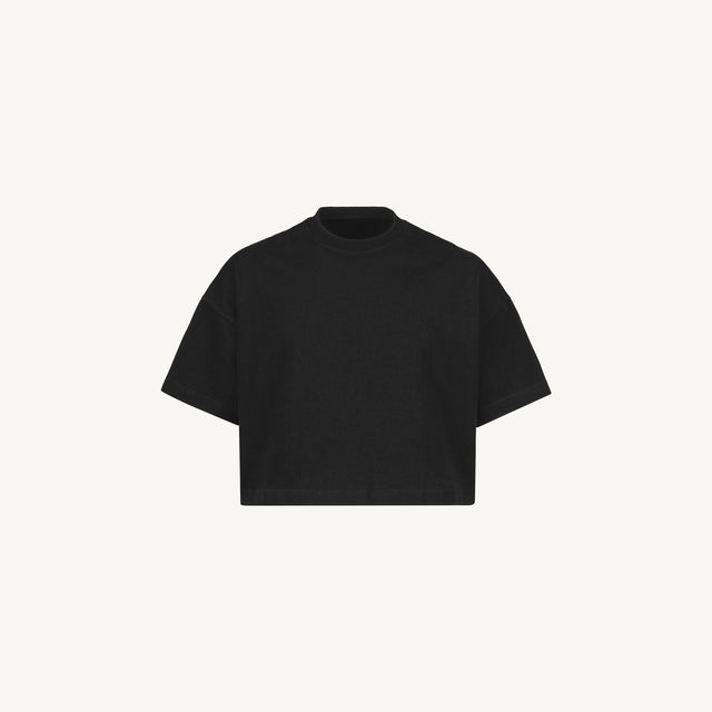 Black Cropped Oversized Tee Mockups.