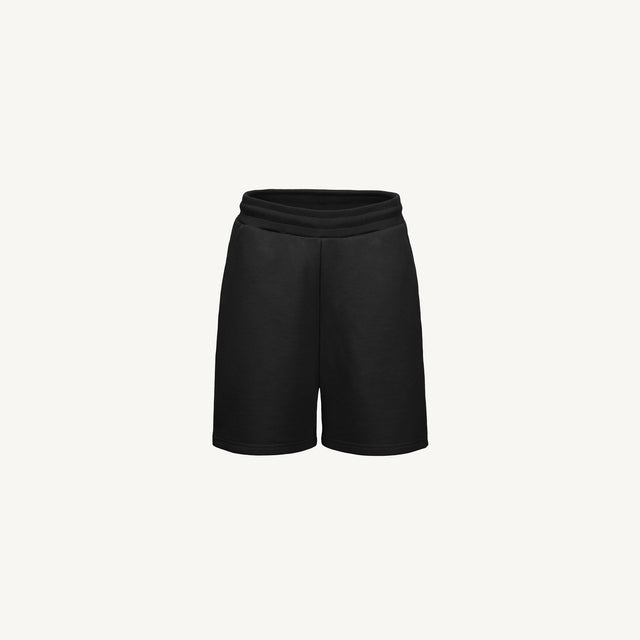 Black Relaxed Sweatshorts Mockups.