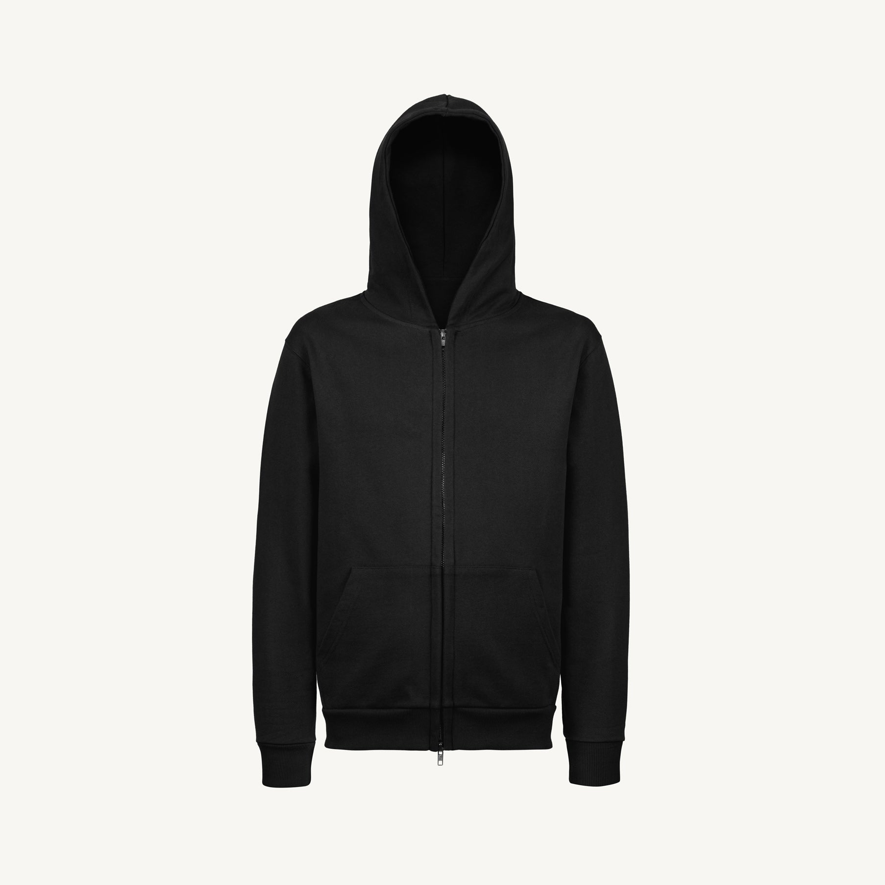 Black Regular Zipped Hoodie. – WATC STUDIO