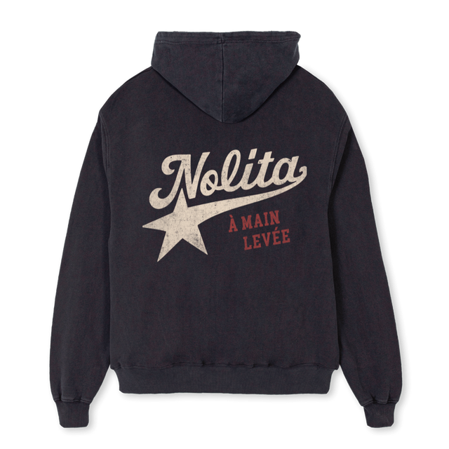 LITTLEITALYZIPHOODIE Vintage Black Oversized Zipped Hoodie.