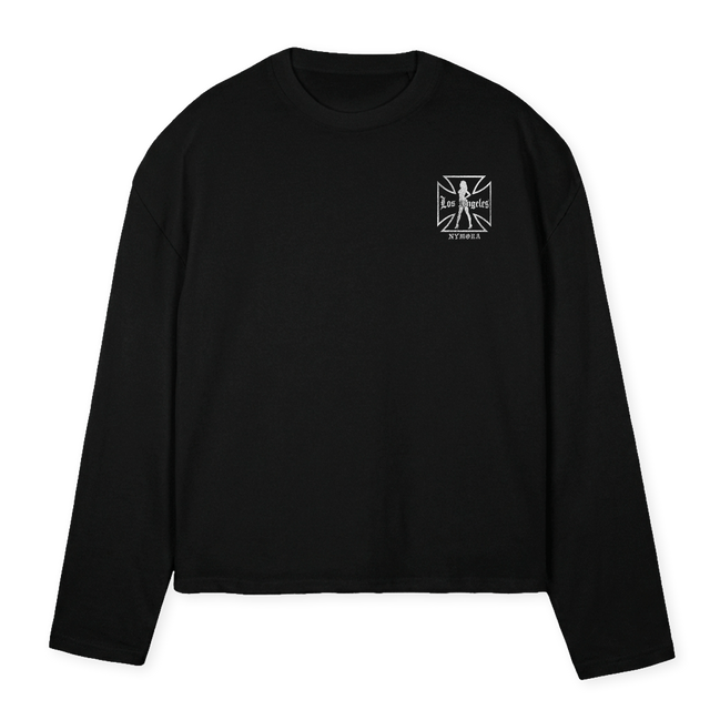 AAAAOBLS Black Oversized Boxy LS Tee.