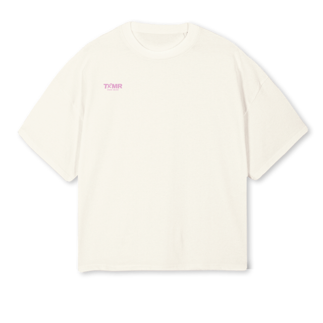 PARADISO Cream Oversized Boxy Tee.