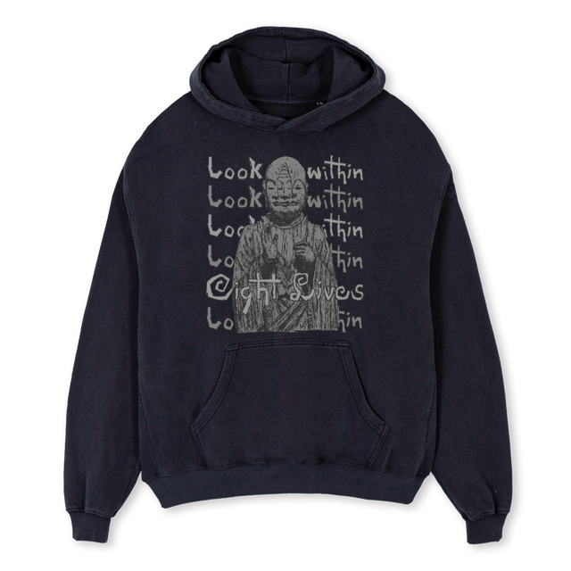 LOOK WITHIN Vintage Black Oversized Hoodie.