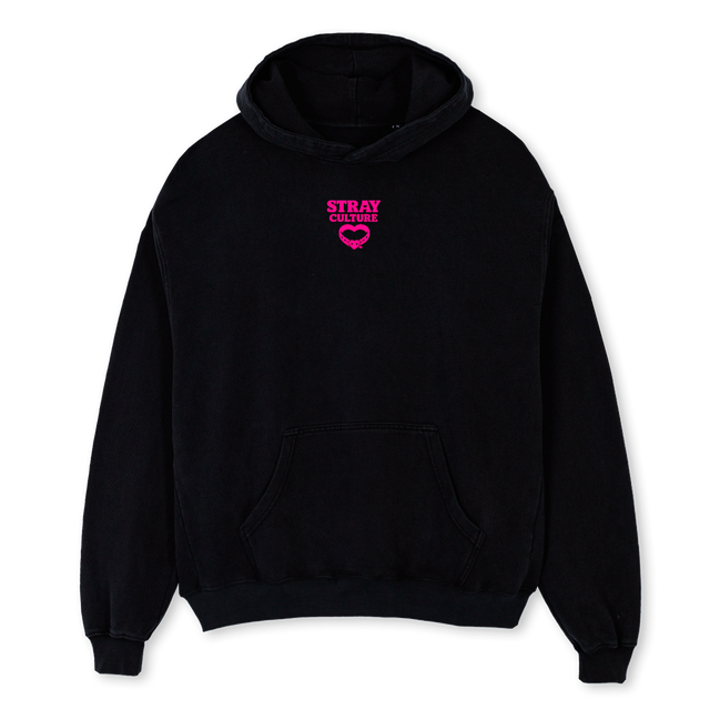 SWEATSTRAY Black Oversized Hoodie.