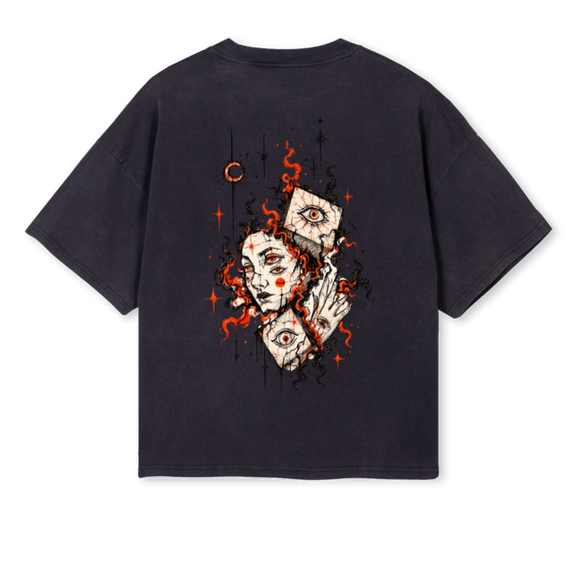 TRHEEEEYES Vintage Black Oversized Boxy Tee.