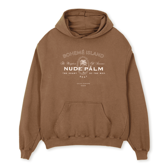 BOHEMEISLANDHOODYTAN Vintage Tan Oversized Hoodie.