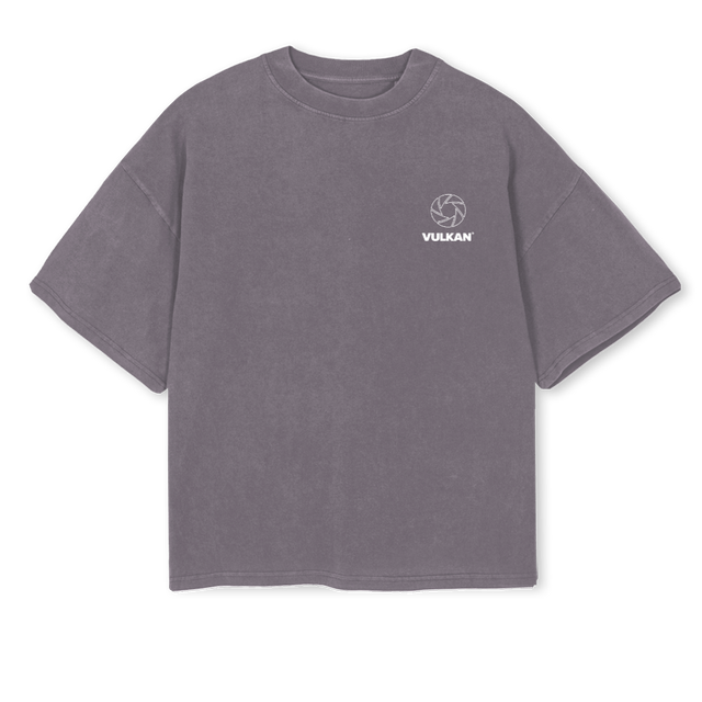 VULKANICONVULKANGREY Pigment Grey Oversized Boxy Tee.