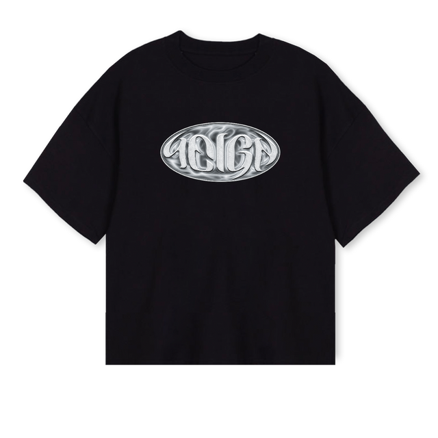 FORVOLONE Black Oversized Boxy Tee.