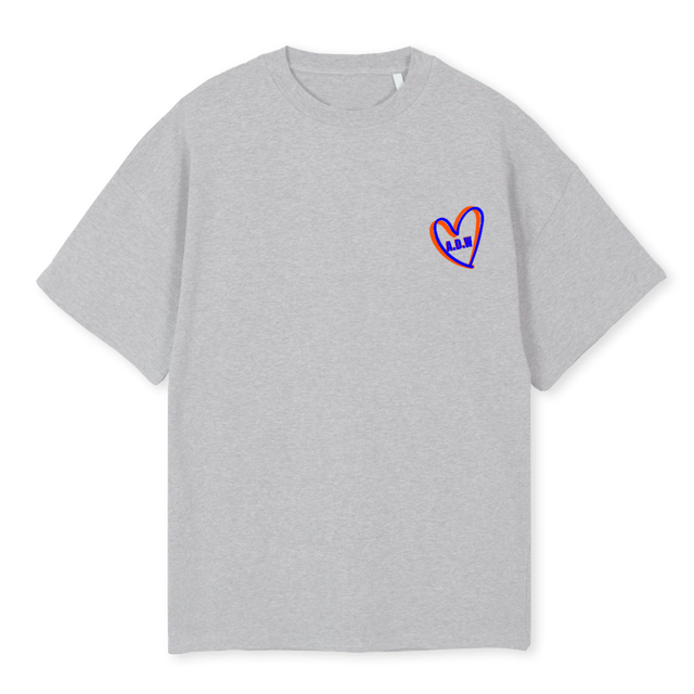 ADWALLSTAROS Light Grey Marl Oversized Tee.