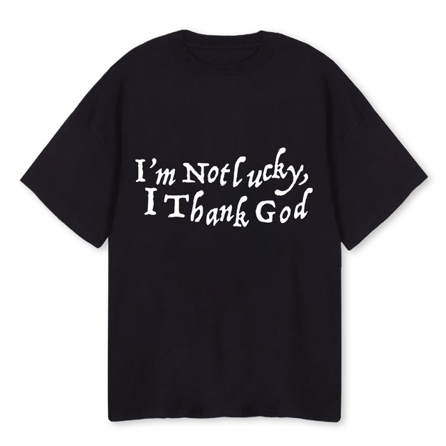 THANK GOD Black Oversized Tee.