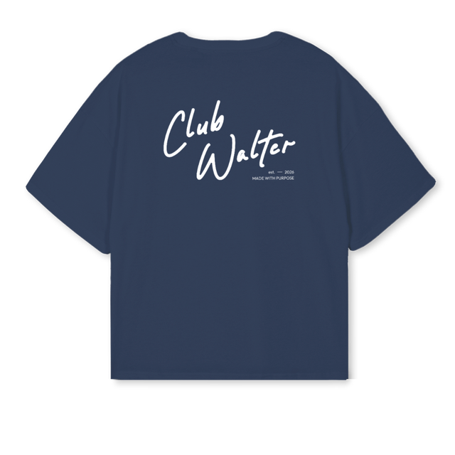 NAVWHT GRAPHIC Navy Blue Oversized Boxy Tee.