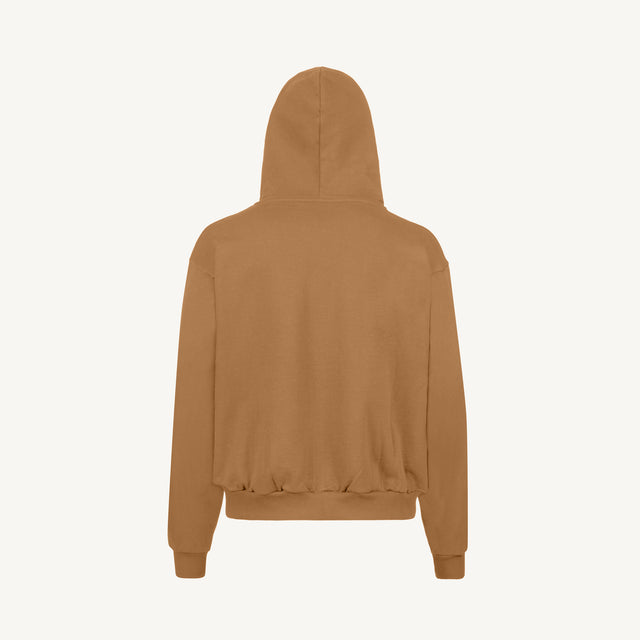 Camel Oversized Zipped Hoodie