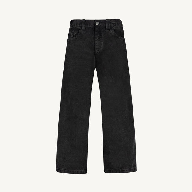 Street Black Relaxed Straight Canvas Pants.