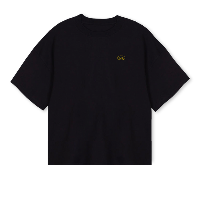 OLIVEYOU Black Oversized Boxy Tee.