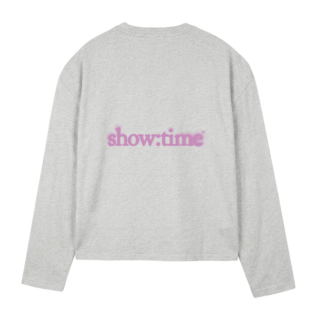 LOGOROZE Light Grey Marl Oversized Boxy LS Tee.