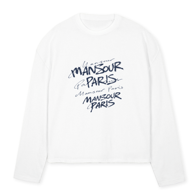 MSNNEW White Oversized Boxy LS Tee.
