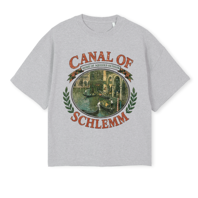 SCHLEMM OWSHIRT Light Grey Marl Oversized Boxy Tee.