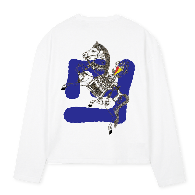LUNGTATWO White Oversized Boxy LS Tee.