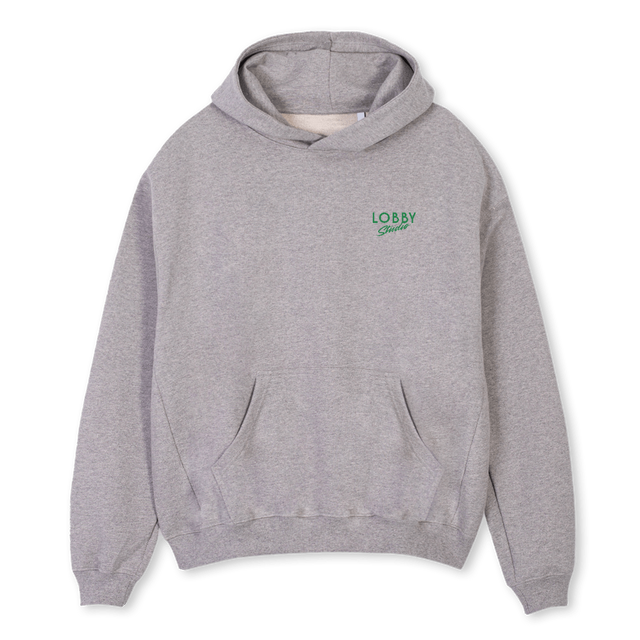 LOBBYSTUDIO Grey Marl Oversized Hoodie.