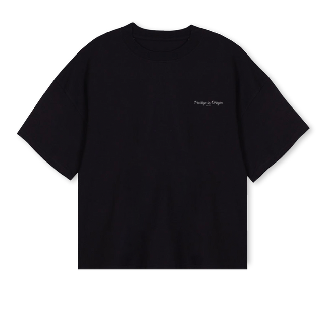 GENEVA Black Oversized Boxy Tee.