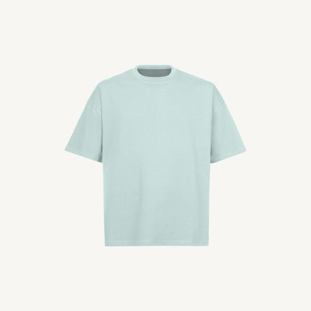 Cold Blue Oversized Boxy Tee Mockups.