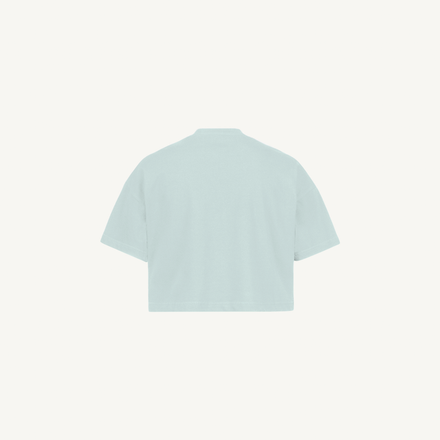 Cold Blue Cropped Oversized Tee.