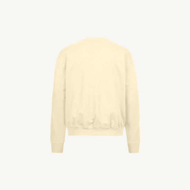 Cream Oversized Crewneck Sweater.