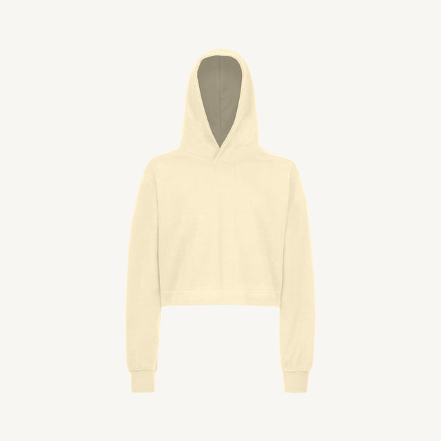 Cream Cropped Hoodie Mockups.