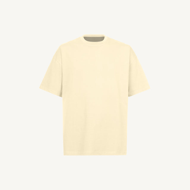 Cream Oversized Tee Mockups.