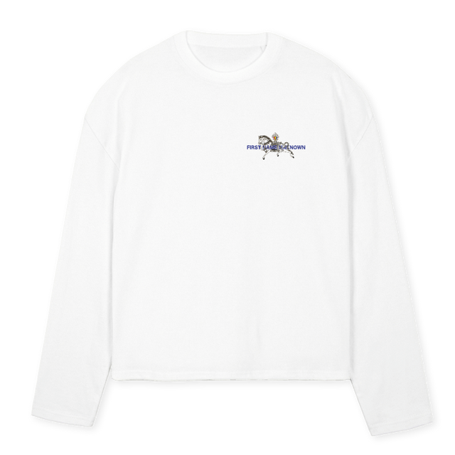 LUNGTATWO White Oversized Boxy LS Tee.