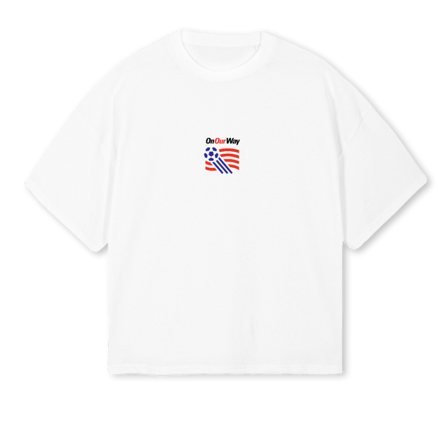 SKILLSWCCOLLAB White Oversized Boxy Tee.