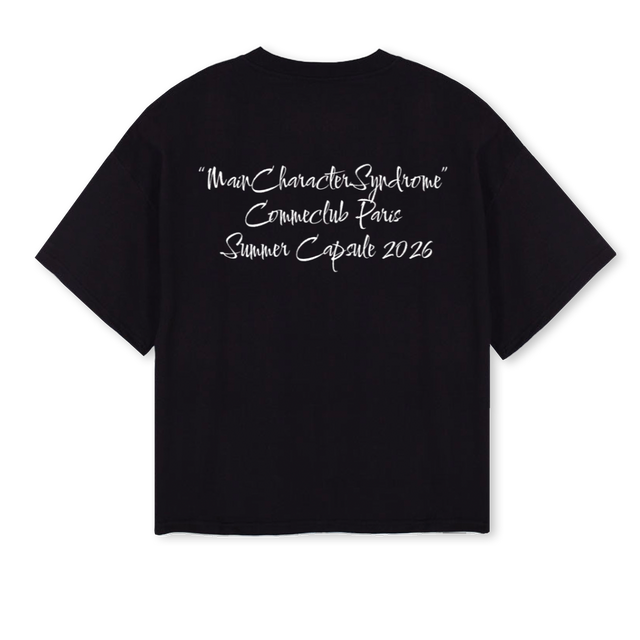MAINCHARACTERSYNDROM Black Oversized Boxy Tee.