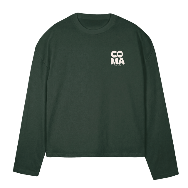 COMA LSBOXYGR Wild Green Oversized Boxy LS Tee.