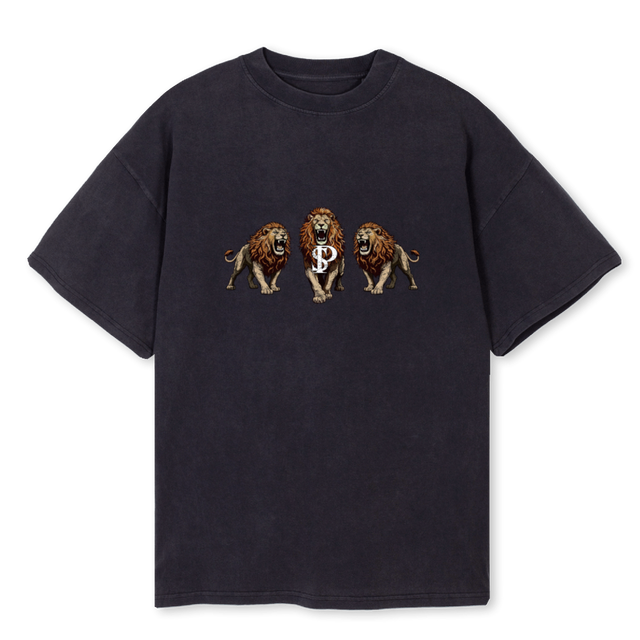 LIONE Vintage Black Oversized Tee.