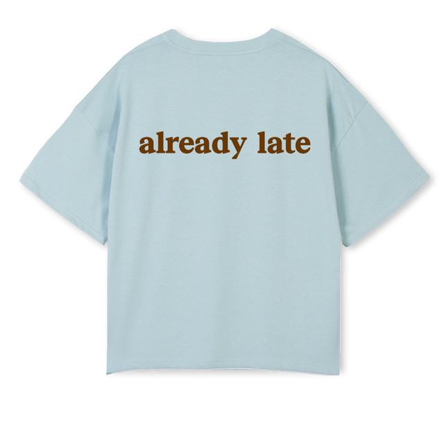CELESTE MARRON Cold Blue Oversized Boxy Tee.