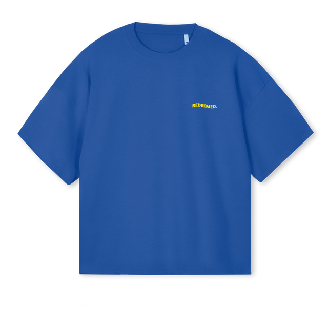 ROMANSONESIXTEEN Cobalt Blue Oversized Boxy Tee.
