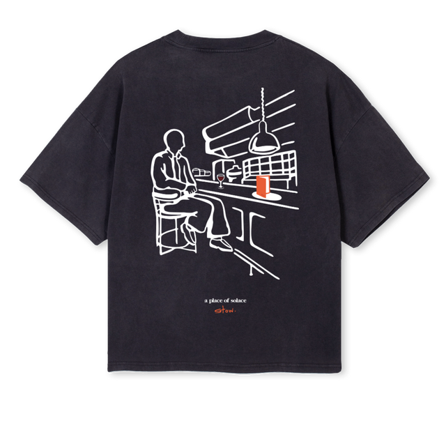 WATCSTOWAPOS Vintage Black Oversized Boxy Tee.